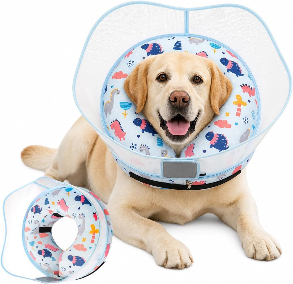 Inflatable Dog Cone Collar for Large Medium Small Dogs, Soft Dog Donut Collar Adjustable Recovery Cone for Pets After Surgery, Extra Enhanced Anti-Licking Guard Shield for Pets (Large, Orange) - Image 14