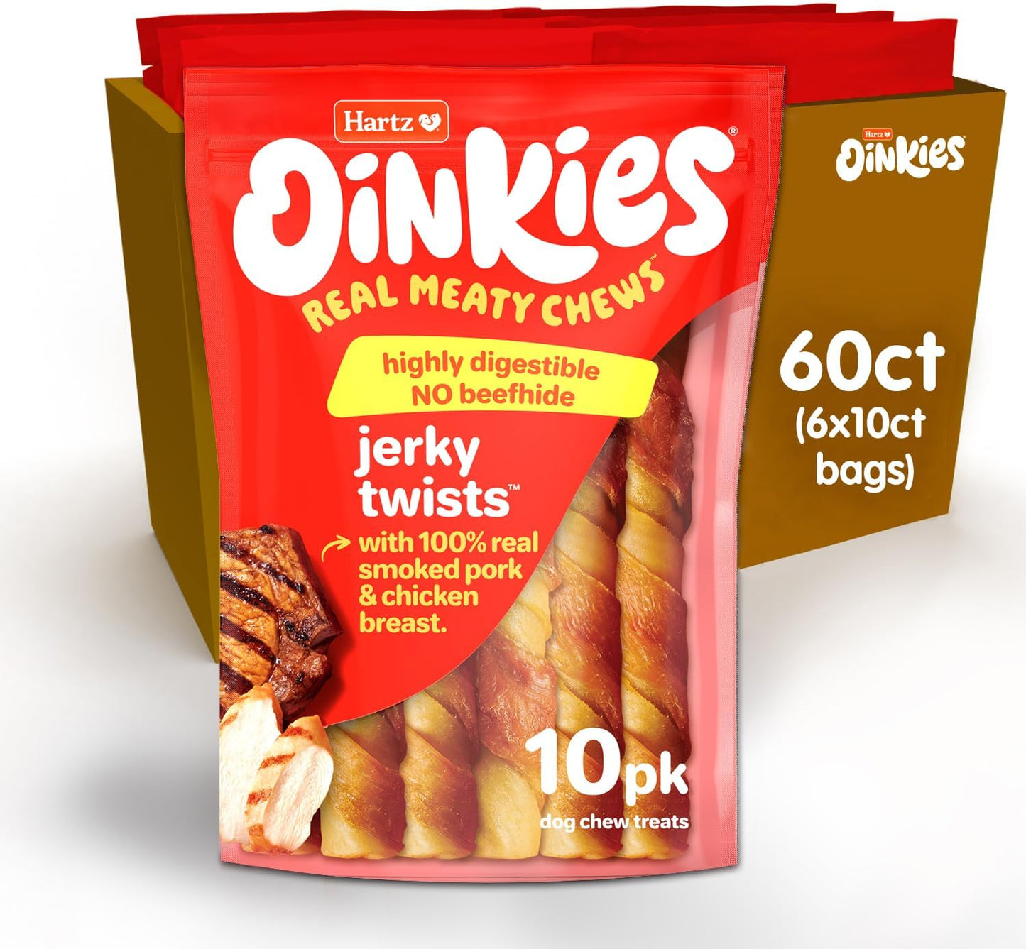 Oinkies Porkalicious Smoked Jerky Twists Dog Treats, 32pk - Image 11