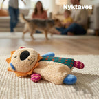 Nyktavos lion dog toy in a home setting