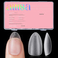 Aillsa short almond gel nail tips box front view