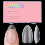Aillsa short almond gel nail tips box front view
