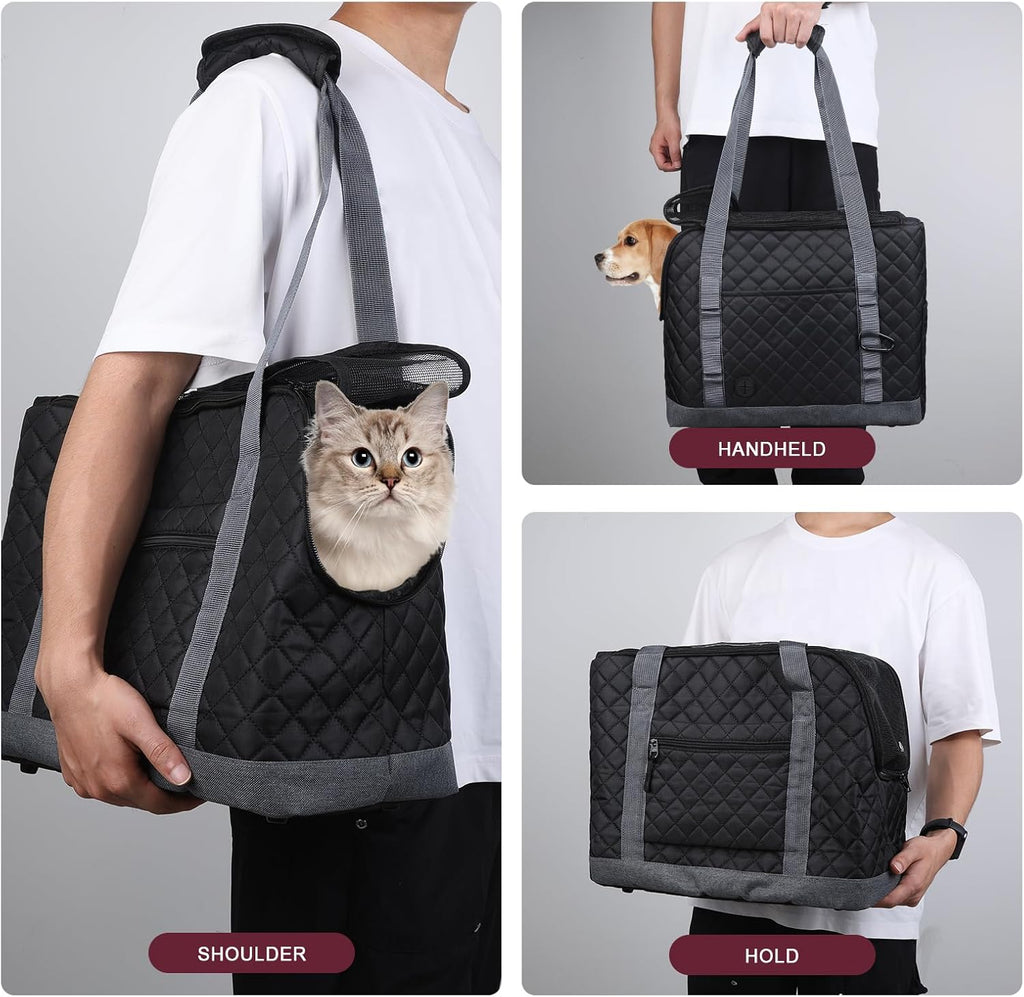 Interior view of Ruonarier pet carrier with safety leash