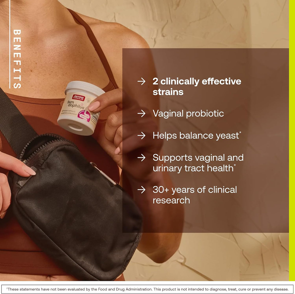 Jarrow FemDophilus Probiotic supplement bottle label details