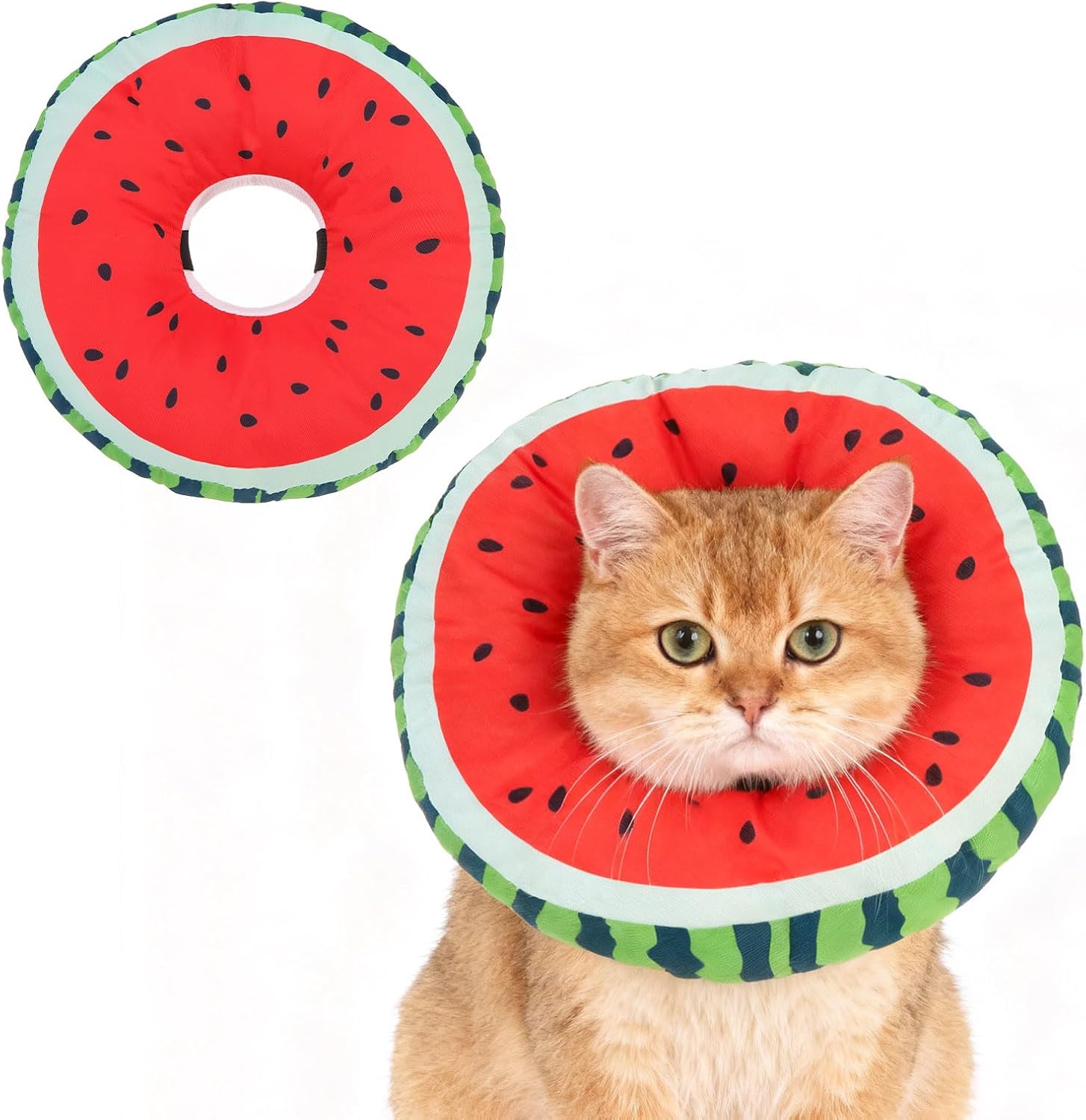 EXPAWLORER Cat Cone Collar Soft, Cat Recovery E Collar After Surgery to Stop Licking, Adjustable Waterproof Neck Elizabethan Pet Kitten Puppy Donut Pillow for Cats Wound Healing, Lion - Image 13