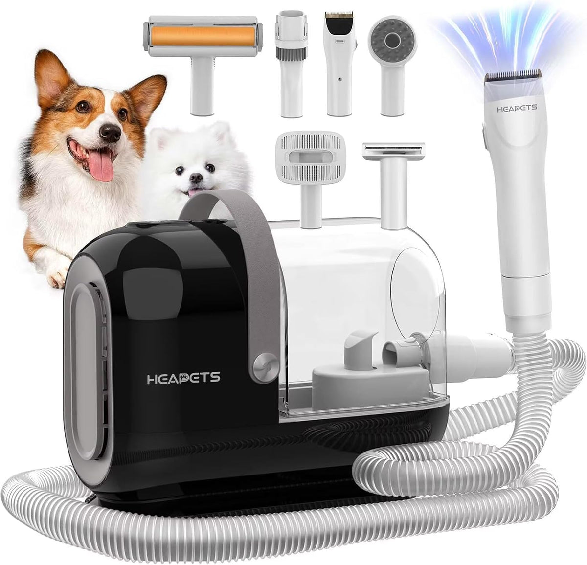 HEAPETS Dog Grooming Vacuum Kit - 3L Vacuum with 7 Tools, Low Noise Electric Clipper and Brush for Pet Shedding at Home, White - Image 12