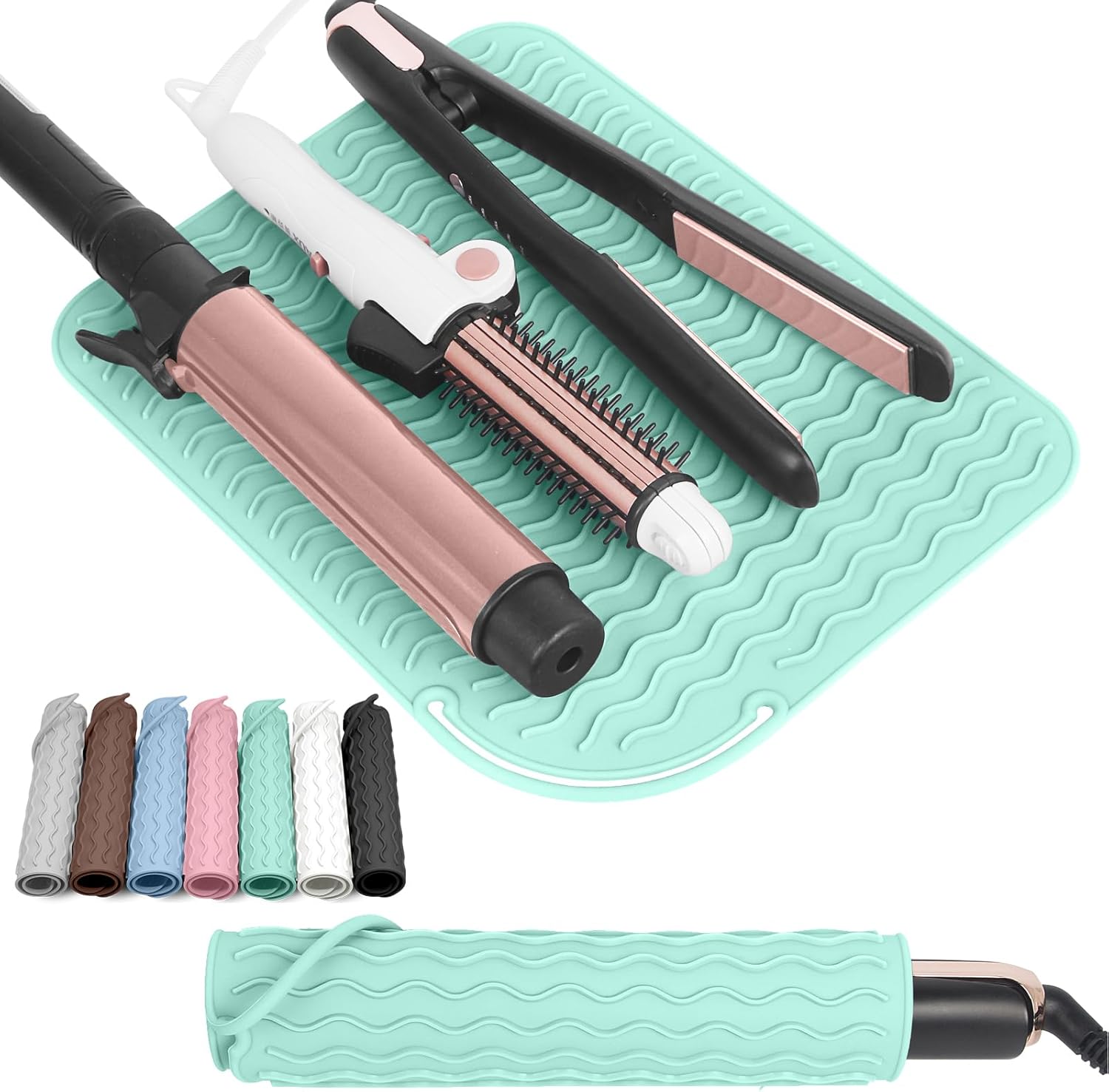 Wroruner silicone heat resistant mat for hair styling tools