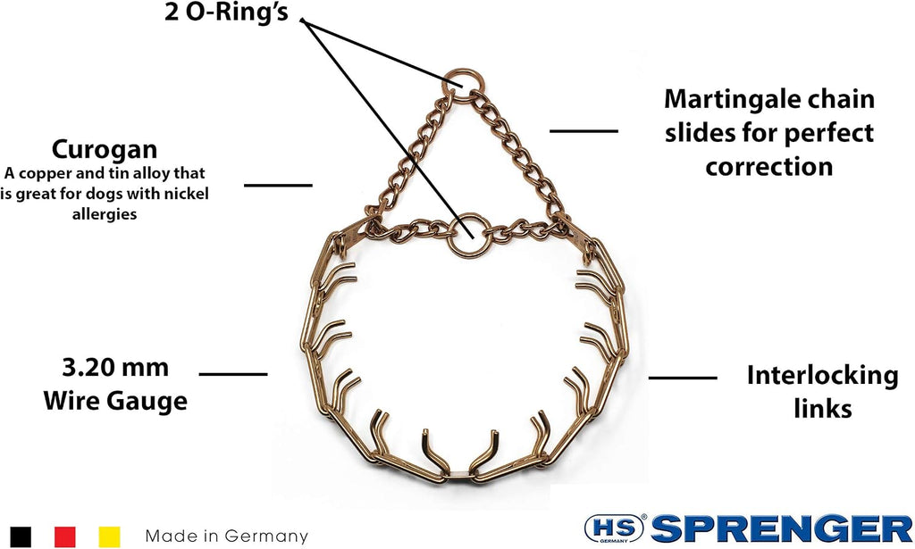 Close up of Herm Sprenger Ultra-Plus center plate and prongs