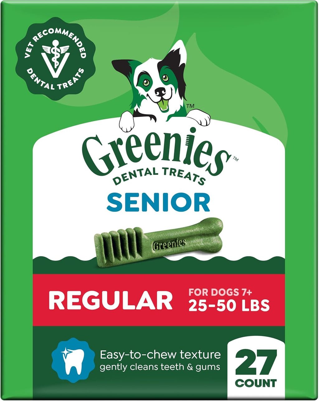 Greenies Dental Treats for Dogs, Veterinarian-Recommended Aging Care Adult Natural Dental Dog Treats, Teenie Size, 27 oz. Pack, 96 Count - Image 14