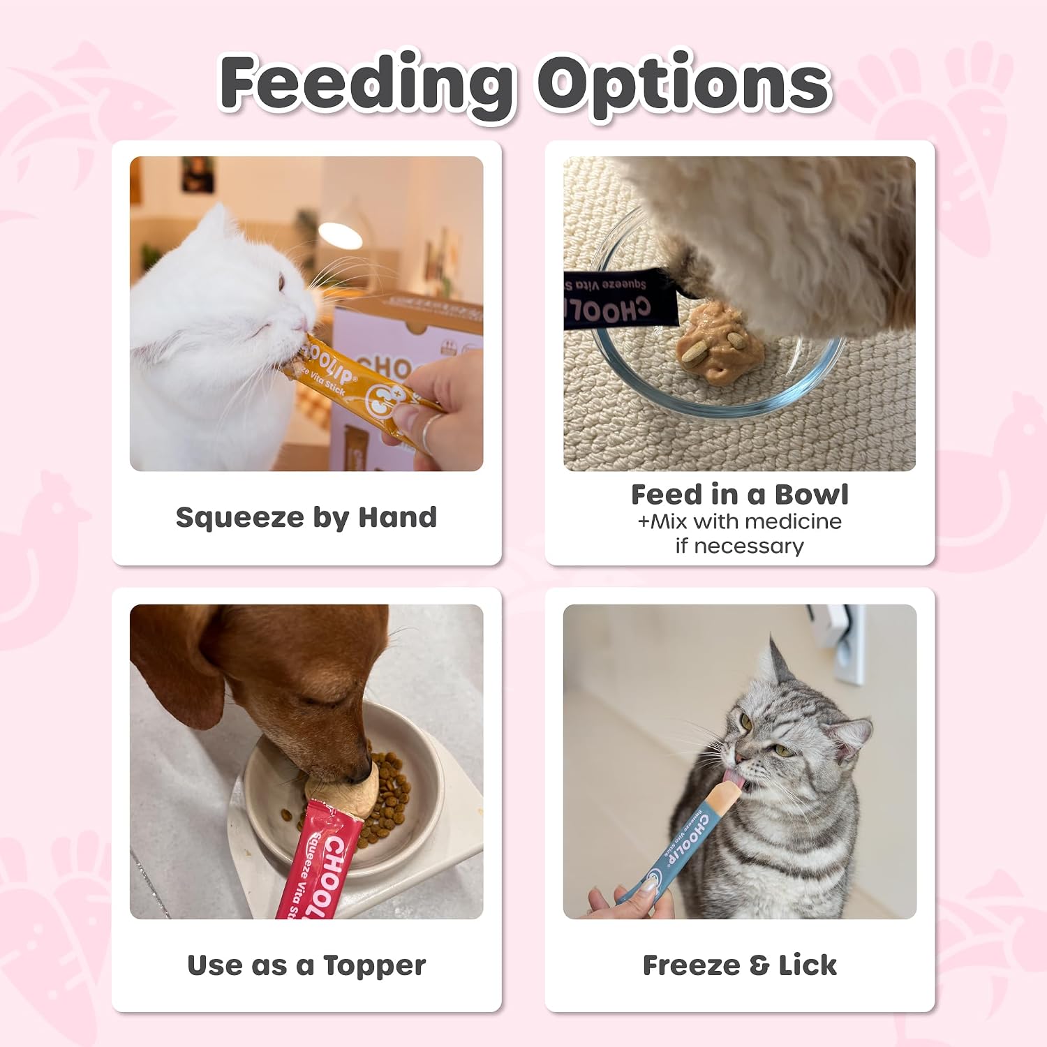 Close up of Choolip squeeze treat packaging details