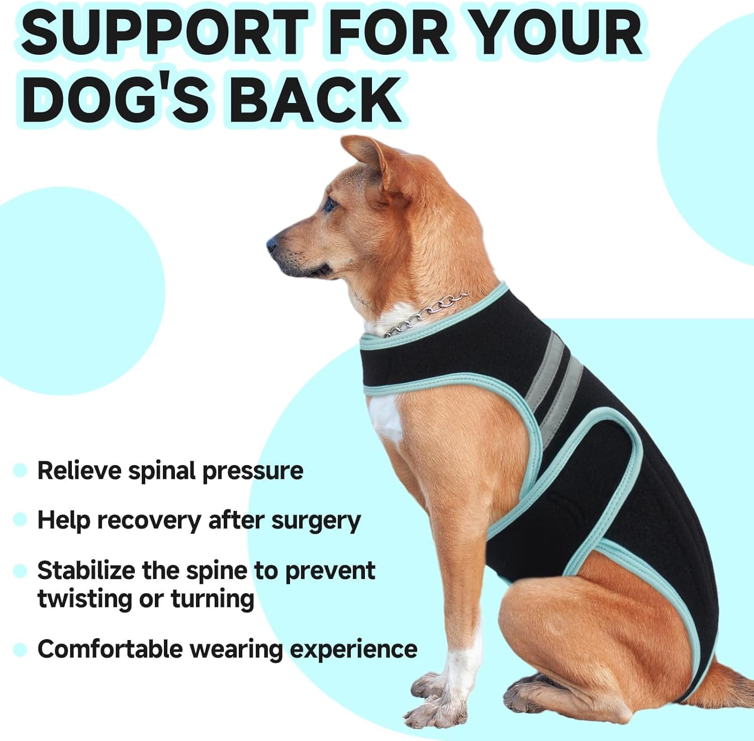 LETSQK canine slipped disc support compression fabric detail