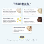 Pawfy daily joint care chews dosage chart by dog weight