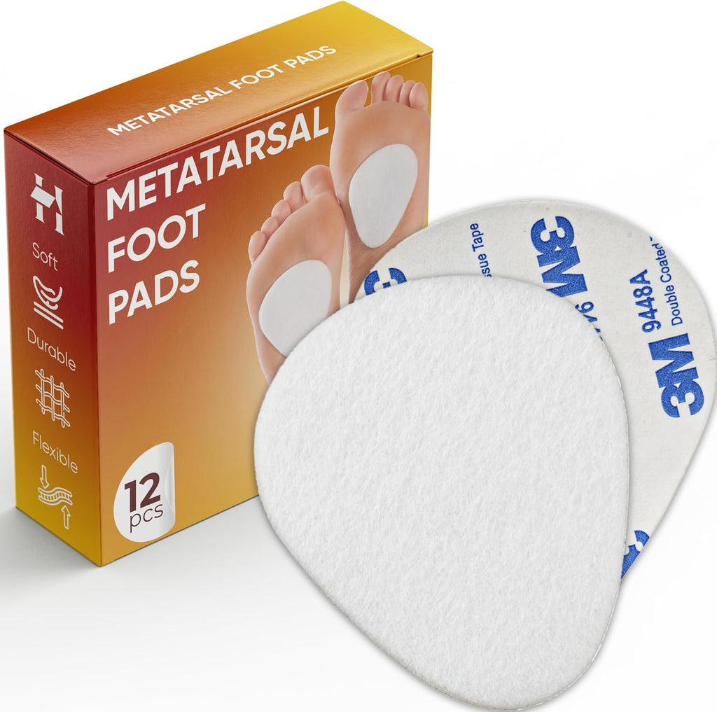 Homergy Metatarsal Pads front view white wool felt cushions
