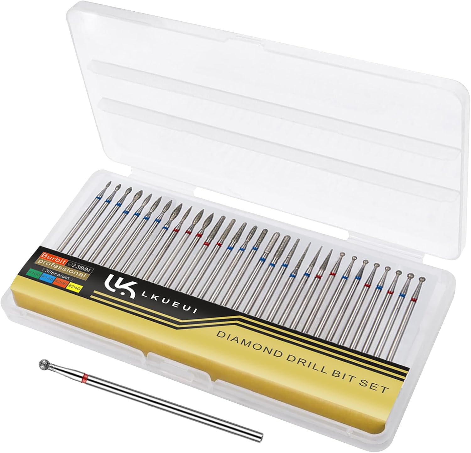 Besdas 30 piece diamond nail drill bits set front view