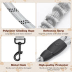Tivray double dog walking lead showing high density braided nylon rope construction.