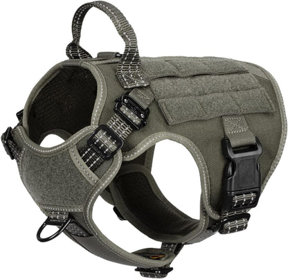 ICEFANG Tactical Dog Harness, Large Size,2X Metal Buckle,Working Dog MOLLE Vest with Handle,No Pulling Front Leash Clip,Hook and Loop Panel (Brown,L (Pack of 1)) - Image 12