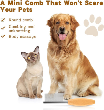 DLUGOPIS portable pocket grooming comb for cats and small dogs to remove knots and fleas