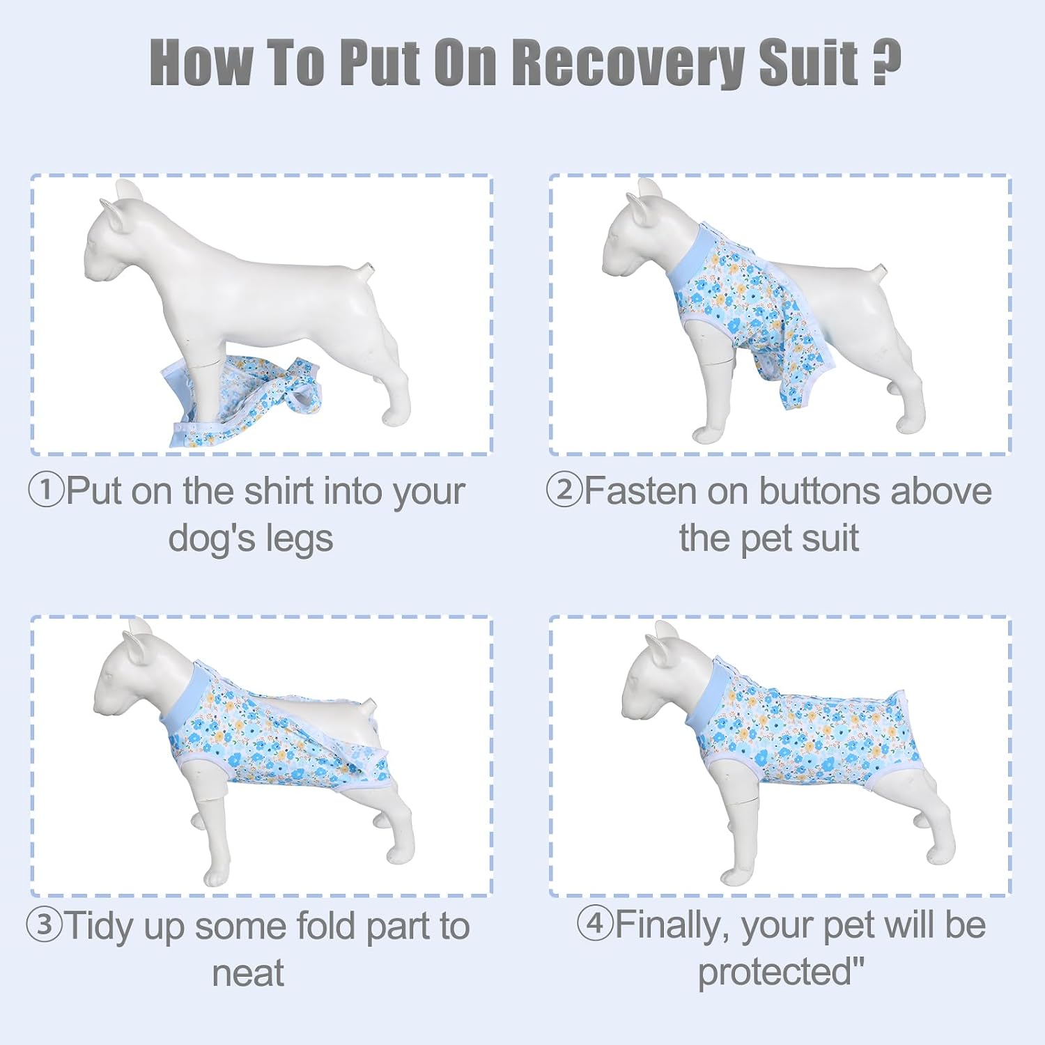 Breathable puppy surgical suit protecting abdominal wounds