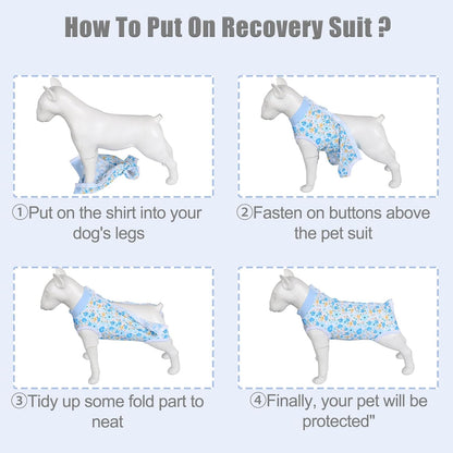 Breathable puppy surgical suit protecting abdominal wounds