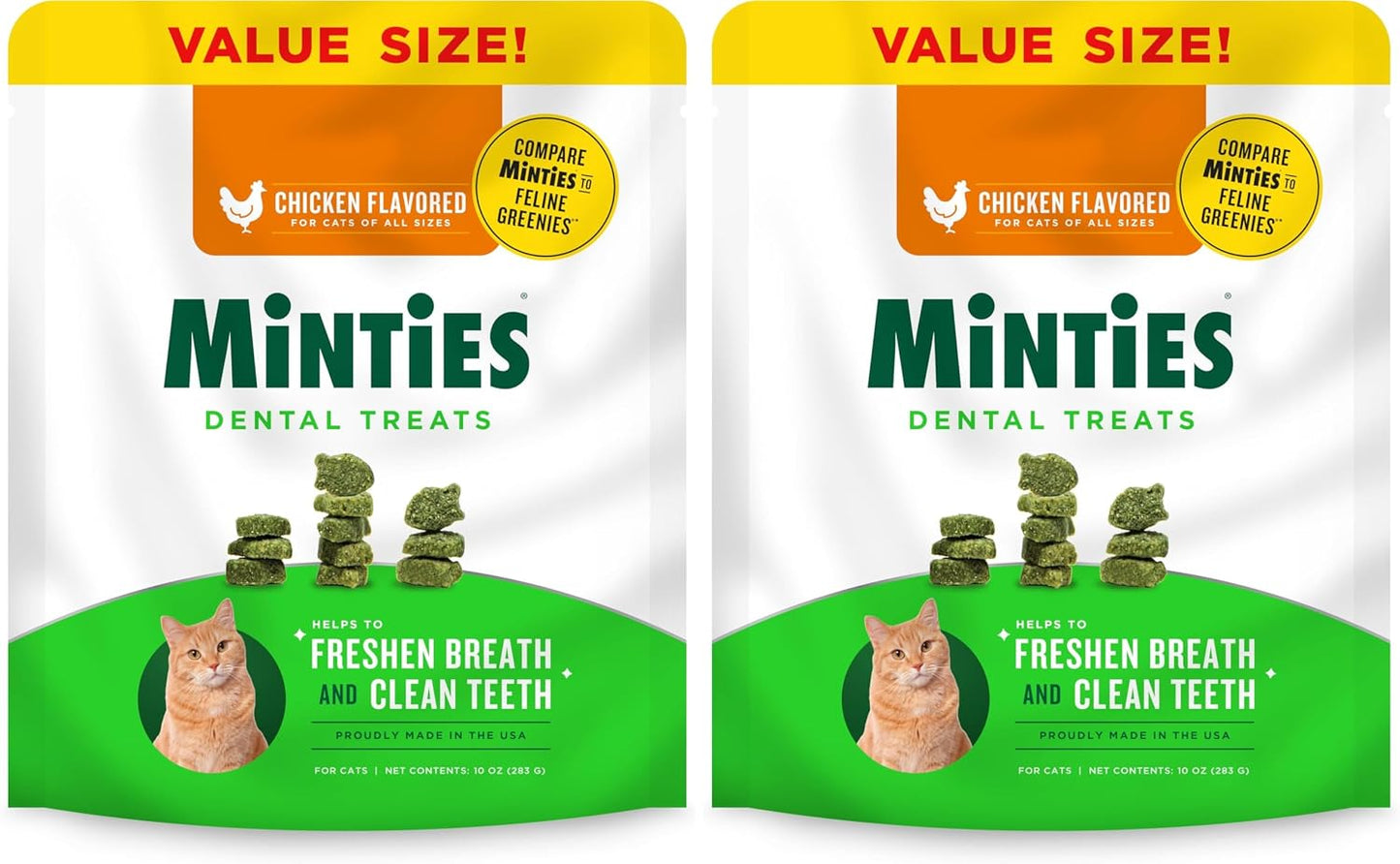 Minties Dental Treats for Cats, Salmon Flavored Cat Dental Treats, Freshens Breath and Controls Tartar, 10oz - Image 9