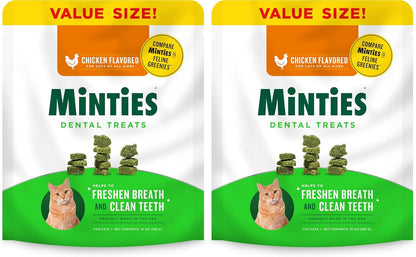 Minties Dental Treats for Cats, Salmon Flavored Cat Dental Treats, Freshens Breath and Controls Tartar, 10oz - Image 9