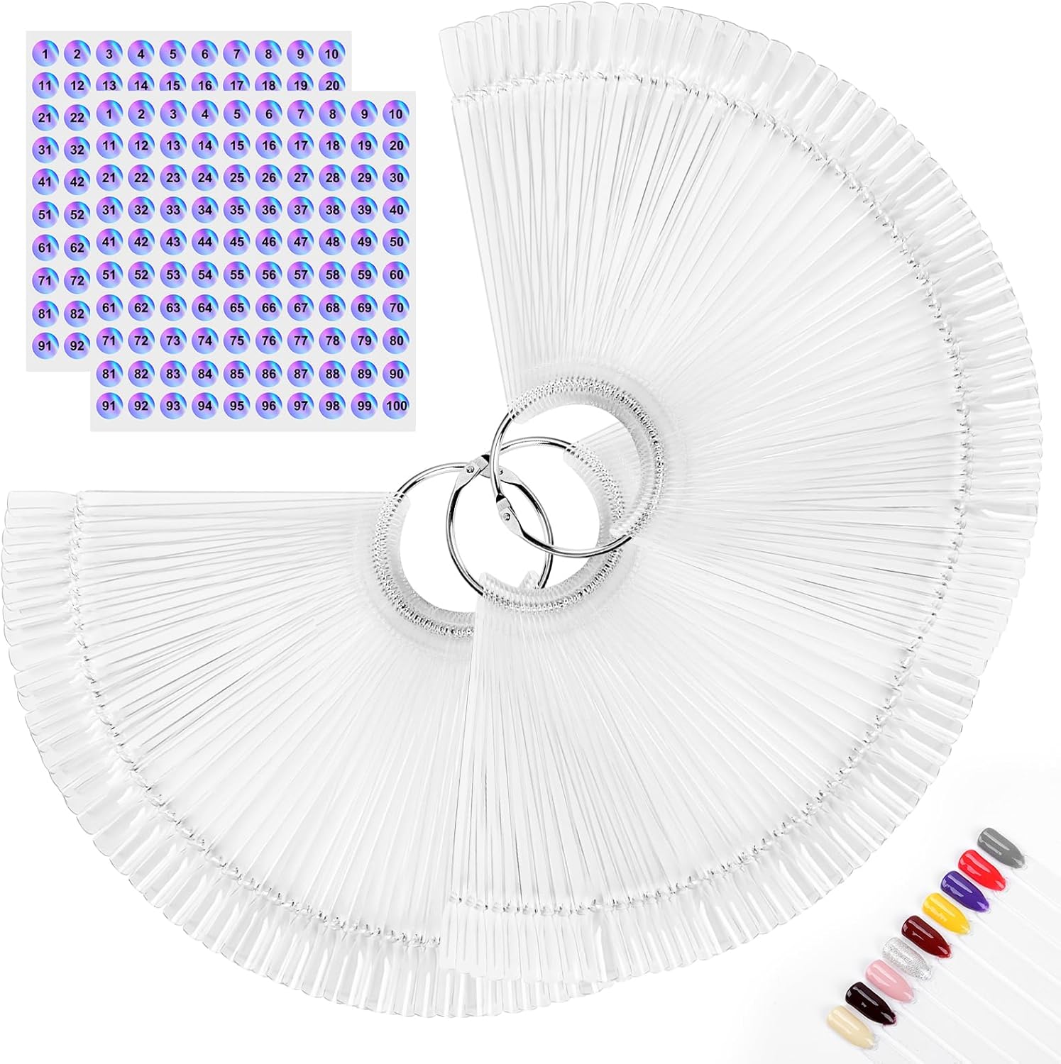 Seonggong 150 pieces nail swatch sticks front view