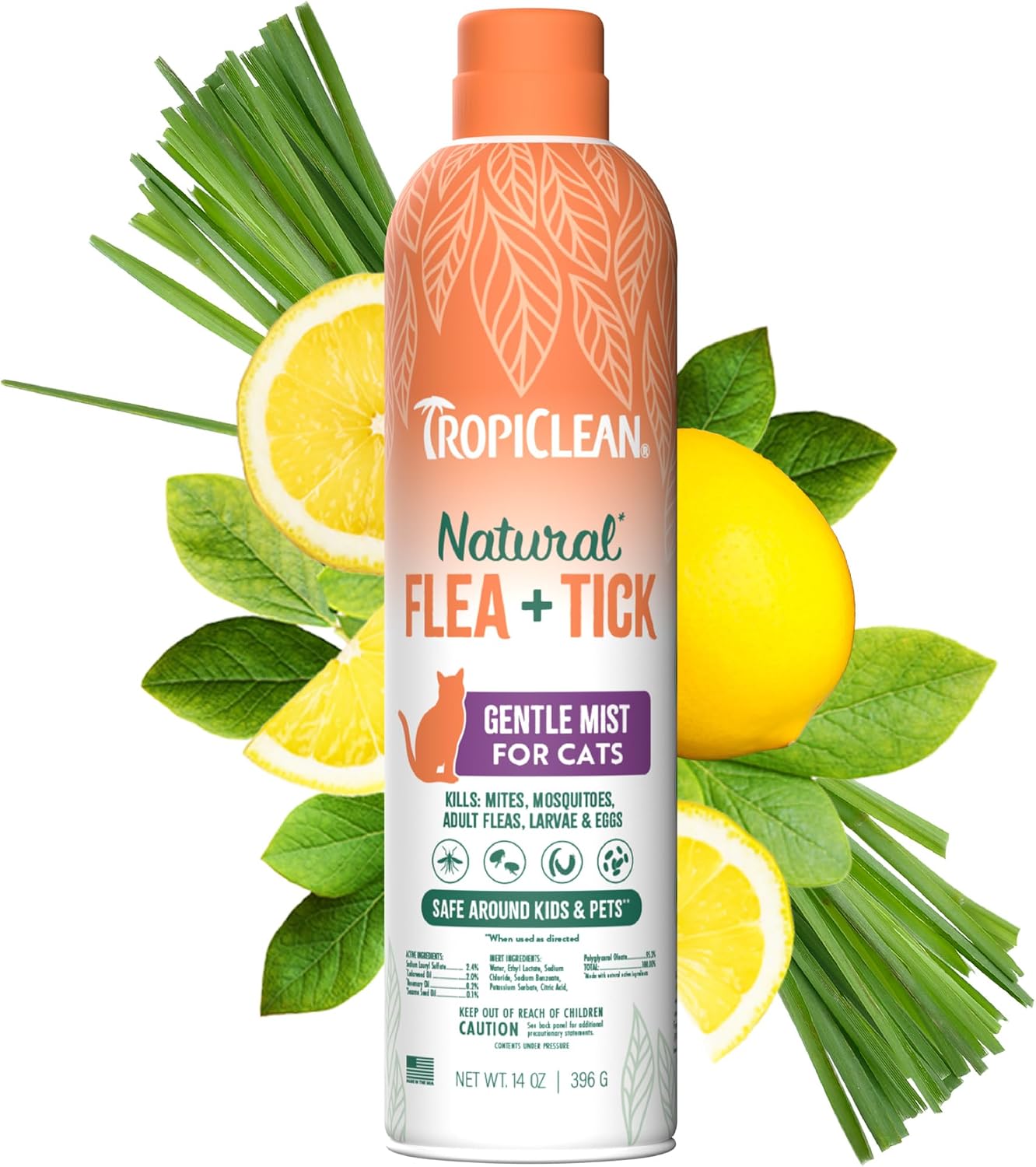 TropiClean Flea and Tick Treatment Spray for Cats & Home, Safely Treat, Prevent & Control by Contact, Powerful & Natural Defense, USA Made, 32oz - Image 9