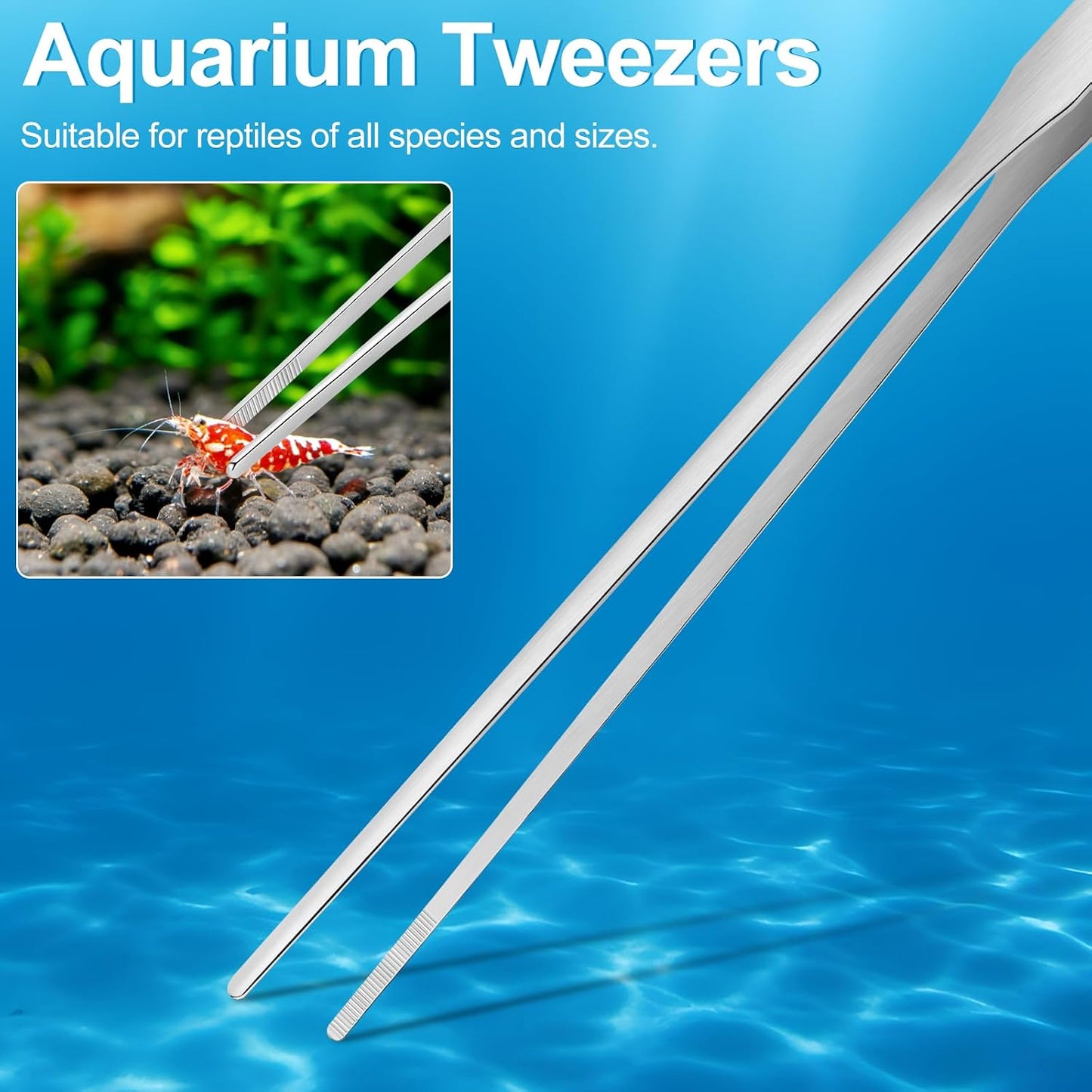 Oligei double sided algae scraper and substrate leveler for cleaning aquarium glass.