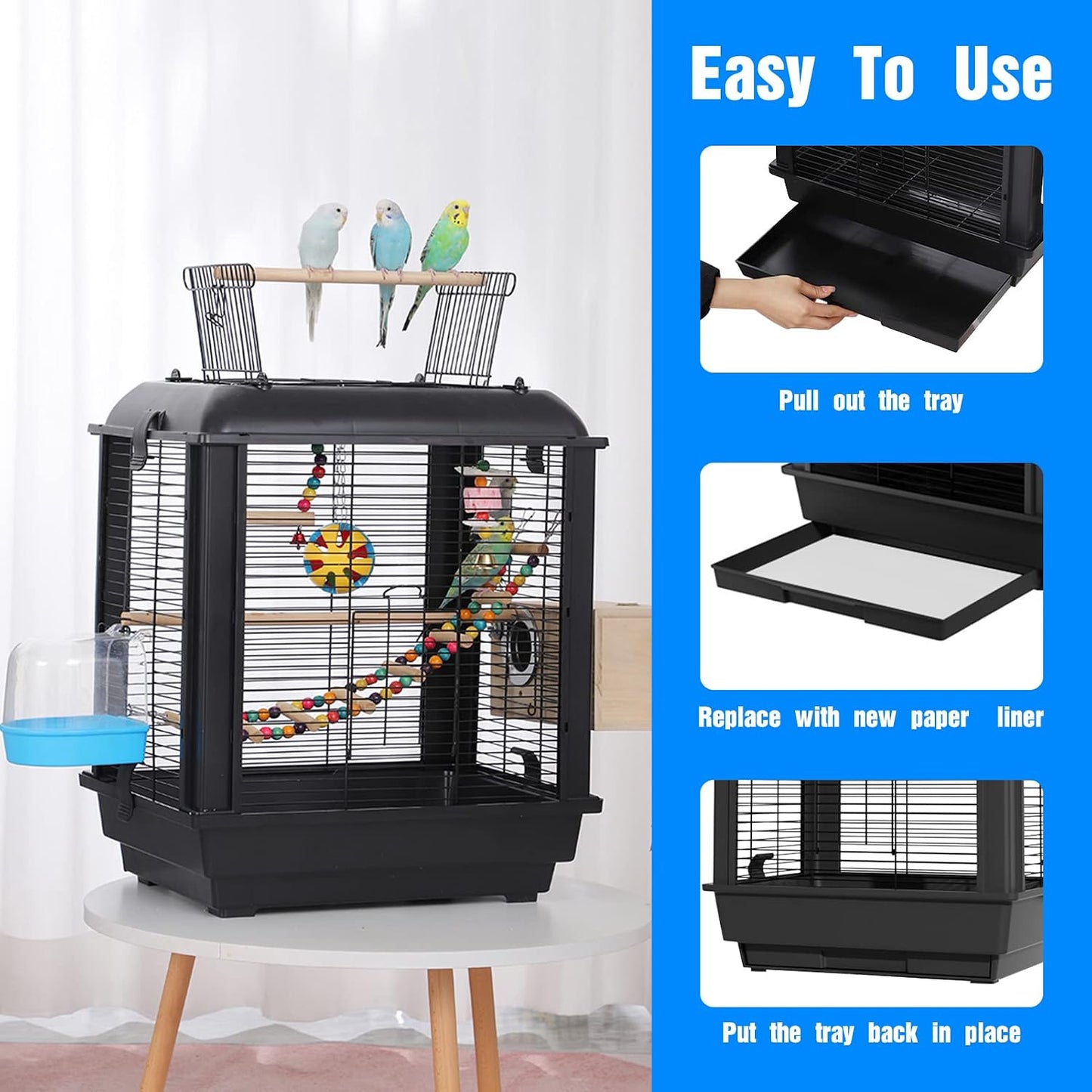 Bird cage liner demonstrating high water absorbency