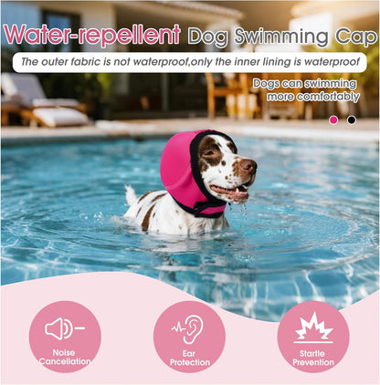 Water resistant dog ear cover muffs for bathing and swimming