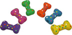 Durable polka dot latex chicken toy for interactive play