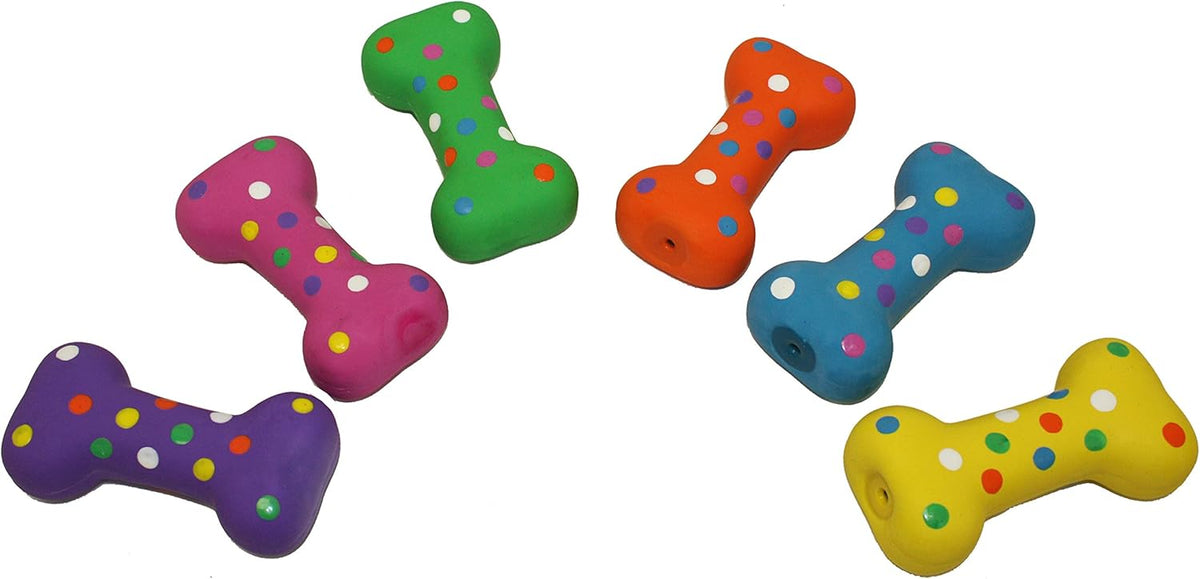 Durable polka dot latex chicken toy for interactive play