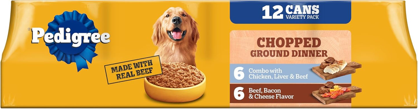 Pedigree Chopped Ground Dinner Wet Dog Food Filet Mignon & Beef Variety Pack, Canned Dog Food, 13.2 oz. Cans, 12 Count - Image 15