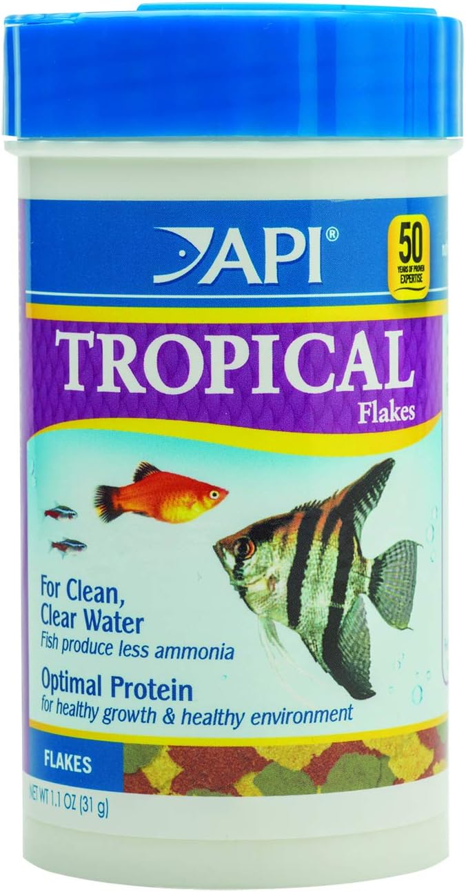 API Tropical Flakes fish food 1.1 ounce container front view