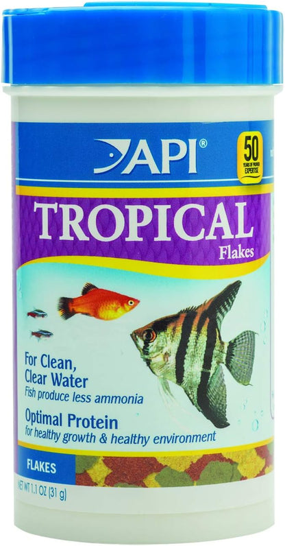 API Tropical Flakes fish food 1.1 ounce container front view
