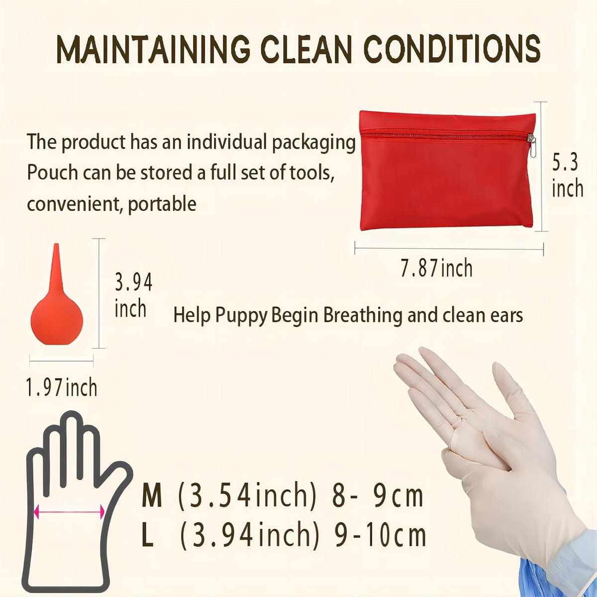 Full collection of the JounLoin professional pet whelping kit highlighting essential tools for newborn pet care.