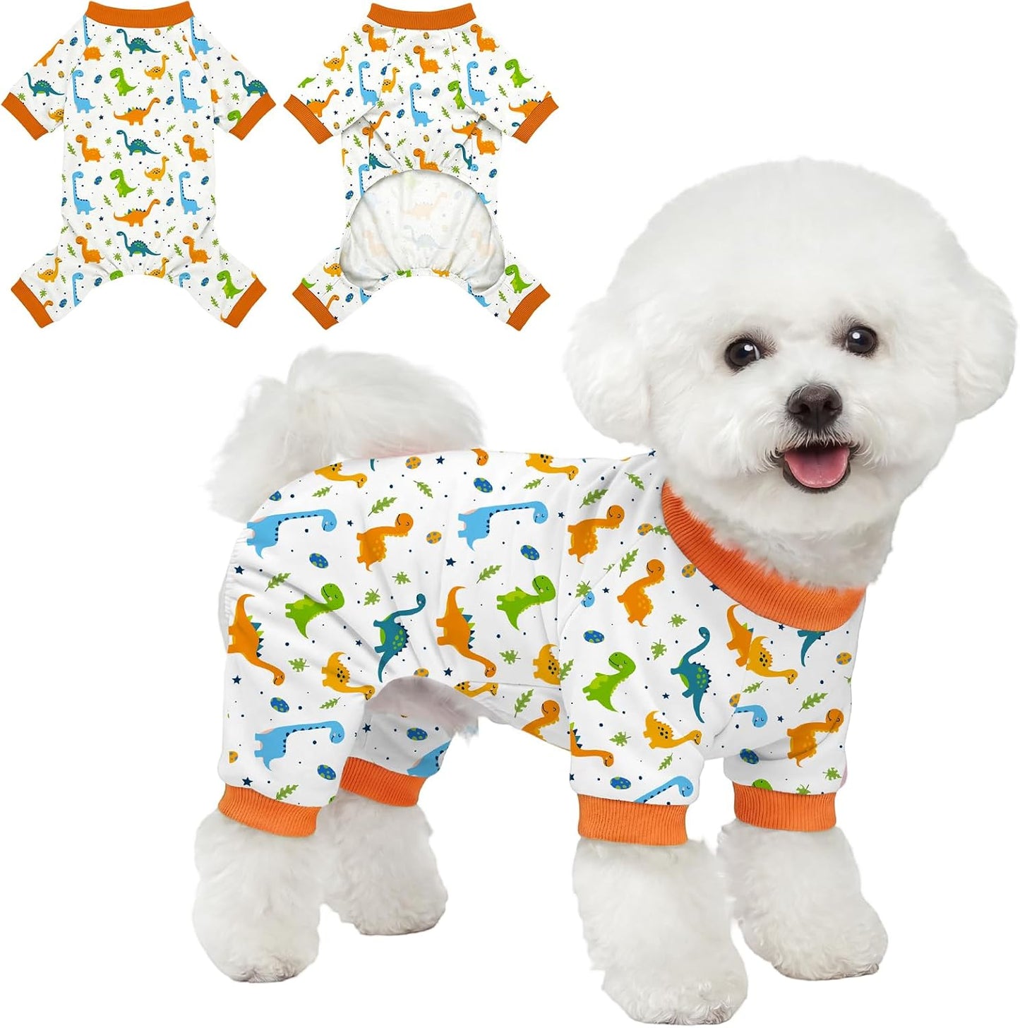Dog Pajamas for Small Dogs Pjs Recovery Suit Pink Bow Dog Pajamas Breathable Pjs Puppy Pajama Cute Jammies Doggie Onesie Stretchy Soft Sleepwear for Spring Summer Pet Costume-S - Image 13
