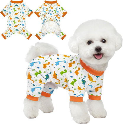 Dog Pajamas for Small Dogs Pjs Recovery Suit Pink Bow Dog Pajamas Breathable Pjs Puppy Pajama Cute Jammies Doggie Onesie Stretchy Soft Sleepwear for Spring Summer Pet Costume-S - Image 13