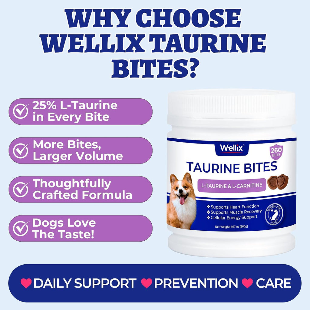 Wellix dog heart muscle function support supplement ninety day supply.