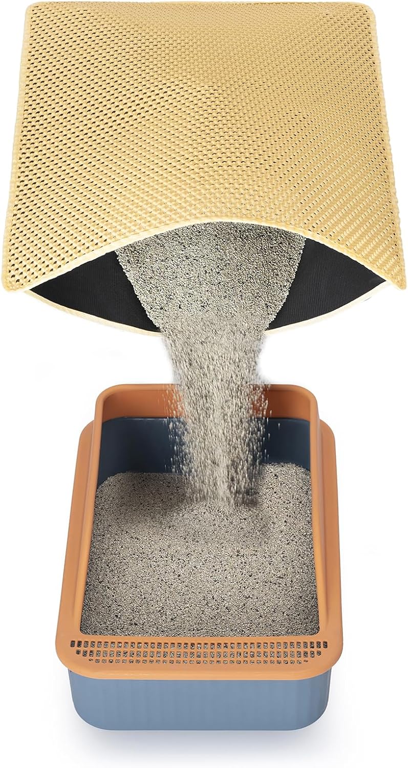 GRELY Cat Litter Mat,XL47''X 28'' Extra Large Litter Trapping Mat,Kitty Litter Box Mat,Double Layer Cats Rug for Pet, Litterbox Mats for Floor,Waterproof Urine Proof,Non-Slip - Image 13