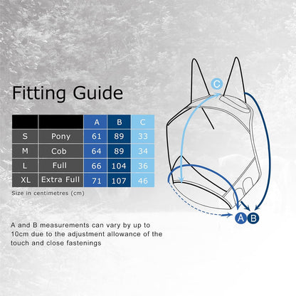 Adjustable touch closures on Harrison Howard horse mask