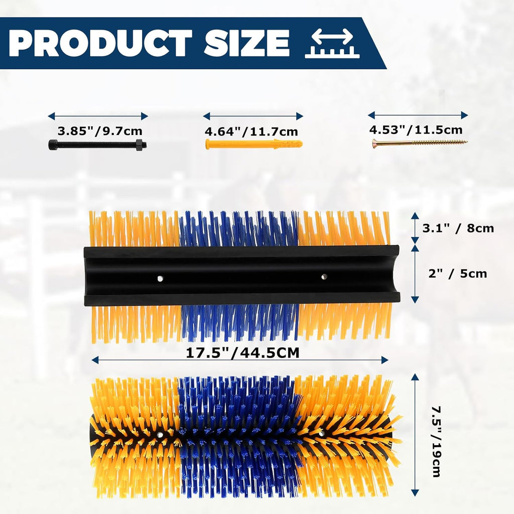 Four piece horse scratcher post set fence mounted installation
