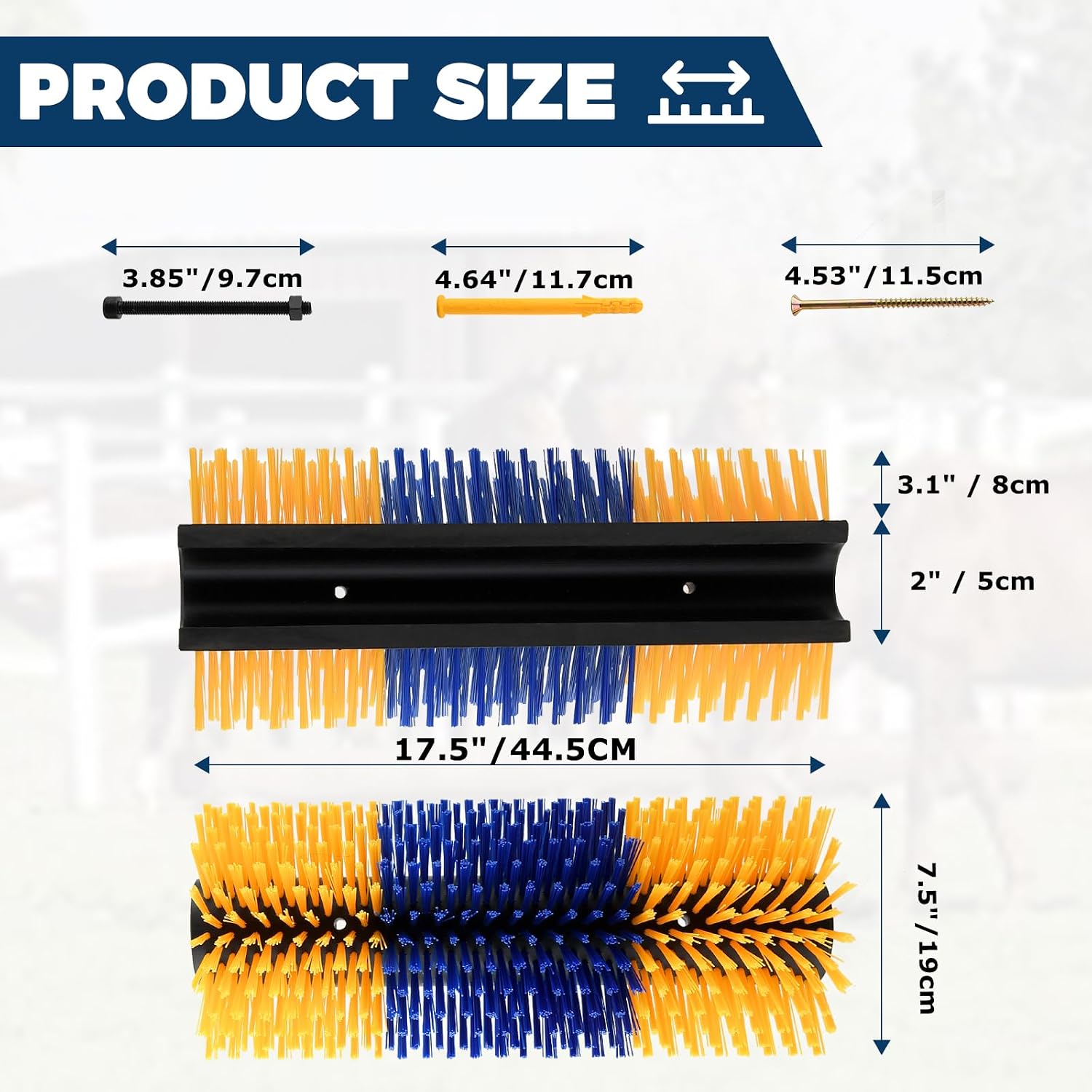 Four piece horse scratcher post set fence mounted installation