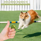 Generic hands free dog trainer clicker showing proper finger placement for one finger operation.