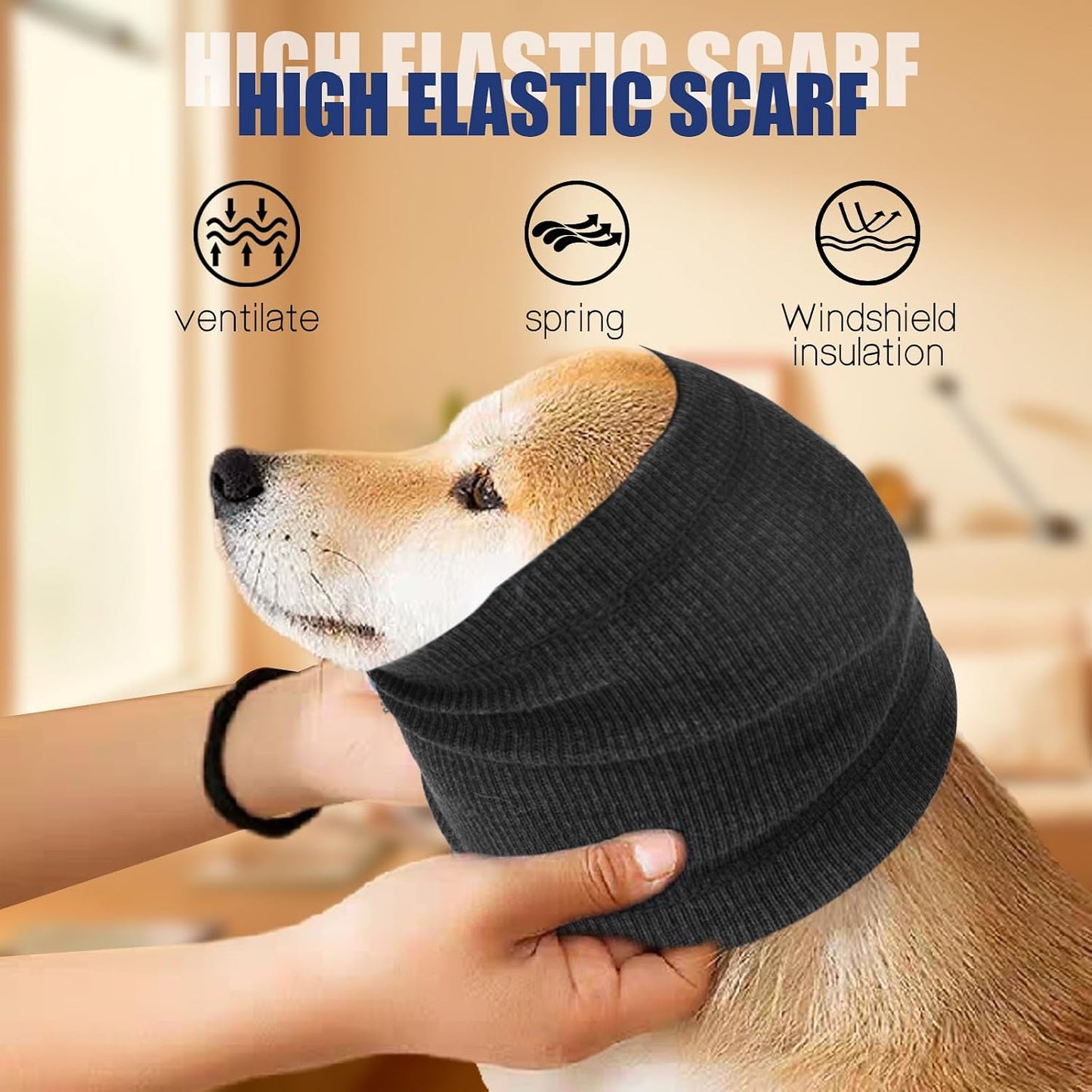 Anxiety relief wrap for dogs being groomed with force dryers