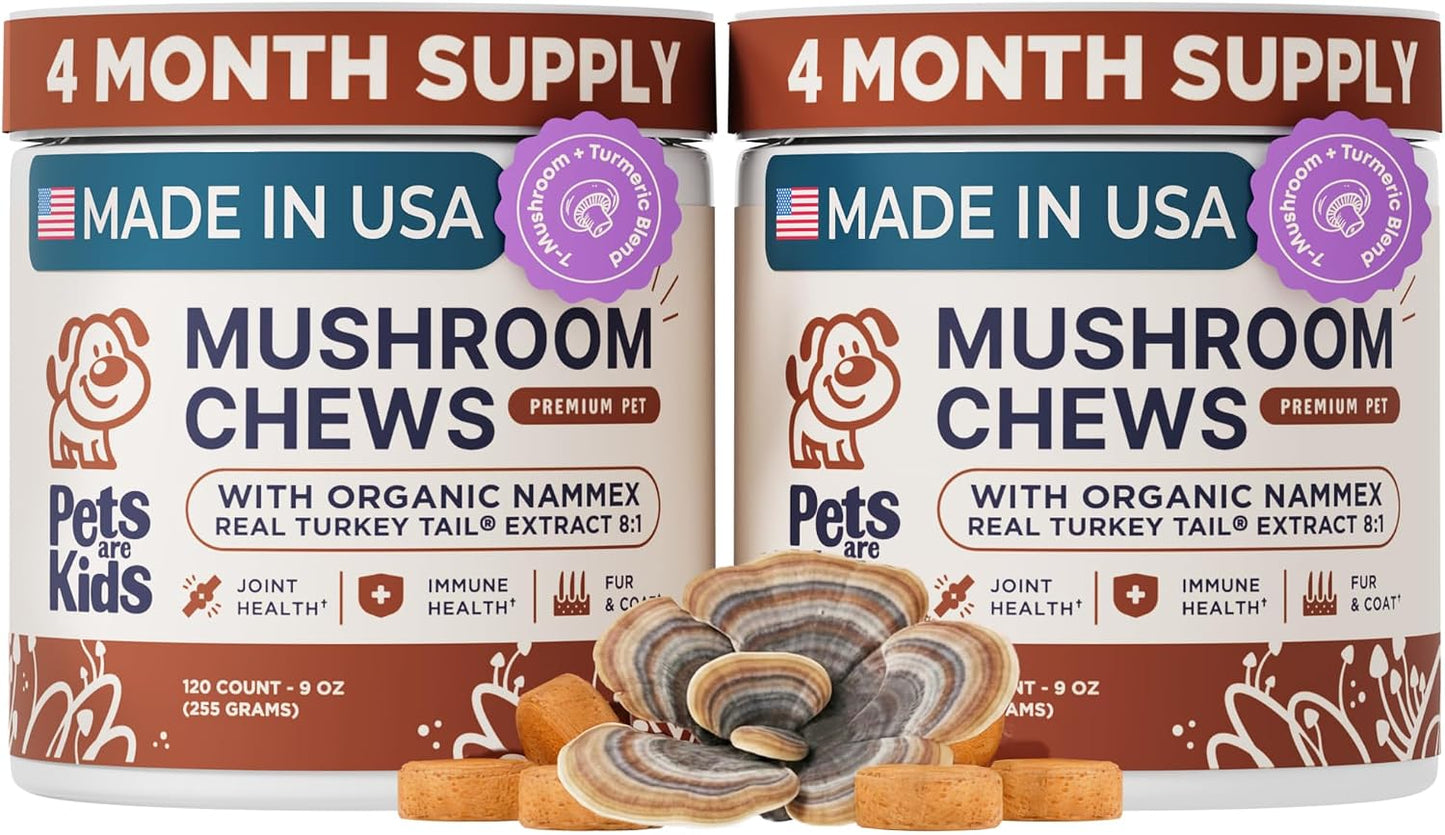Pets are Kids Turkey Tail Mushroom for Dogs with Organic Real Turkey Tail(TM) - 8:1 Extract Mushroom Chews for Immune System Health, Gut, Skin & Joint Support - Reishi, Lion's Mane - 120 Chews - Image 11
