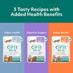 Optimeal digestive health wet cat food variety pack single serve pouches.