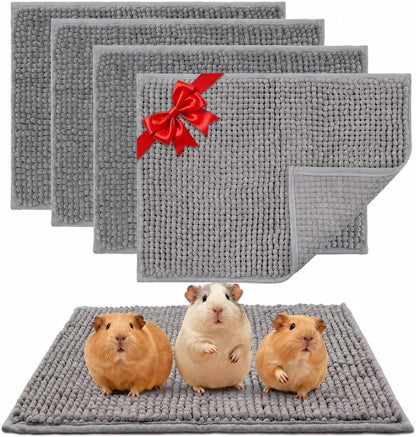 Guinea Pig Cage Liner, 4 PCS Washable Guinea Pig Bedding Fleece Mat, Reusable Pee Pads Mat for Small Animals, Reusable Bunny Rabbit Cage Liner Hamster Chinchilla Cage Accessories 16x12 Inch - Image 10