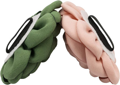 Four assorted color fabric flower accessories for female dog grooming style