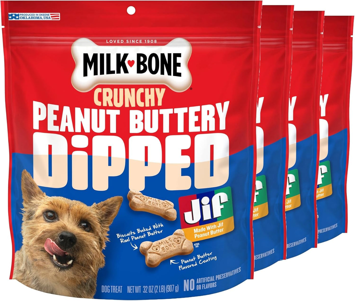 Milk-Bone Peanut Buttery Bites Soft Dog Treats with Jif Peanut Butter, 11.8-Oz. Bag - Image 14