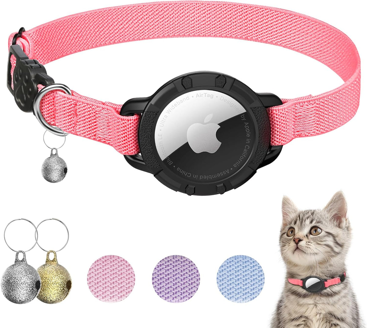 AirTag Cat Collars, Stretchy Collar with Air Tag Holder and Bell - Image 11